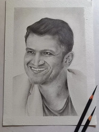 A tribute to the legend, Puneeth Rajkumar. This realistic graphite pencil portrait is one of my favorites, where I focused on capturing the warmth and kindness in his unforgettable smile.
