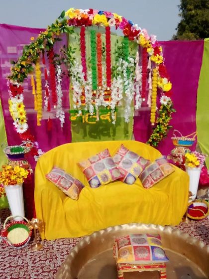 Shanaya Decorations - All-Inclusive Ceremony Packages (Haldi & Mehendi) Mehendi & Sangeet Backdrops photo 23