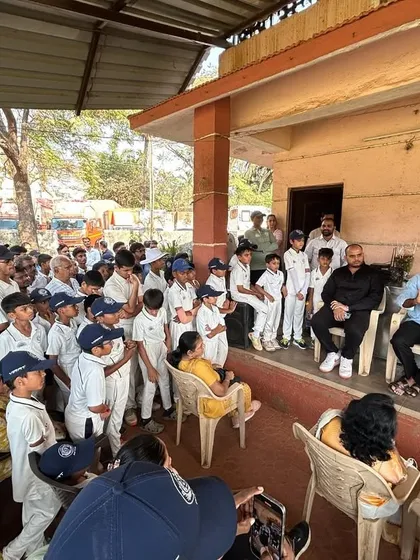 USA national cricketer and our former player, Saurabh Netravalkar, addresses a rapt audience of our young cricketers and their parents. We believe in connecting our current players with inspirational figures who have walked the same path.