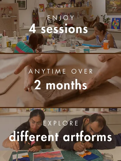 We believe creativity should fit into your life. Our flexible art passes give you the freedom to enjoy multiple sessions over two months, exploring different art forms like painting and clay at your own pace.