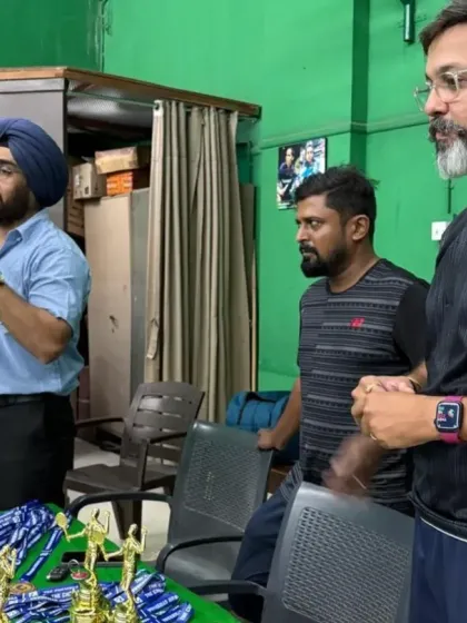 Addressing the students and parents at the conclusion of our inaugural summer camp. It's a moment to share feedback and celebrate progress.