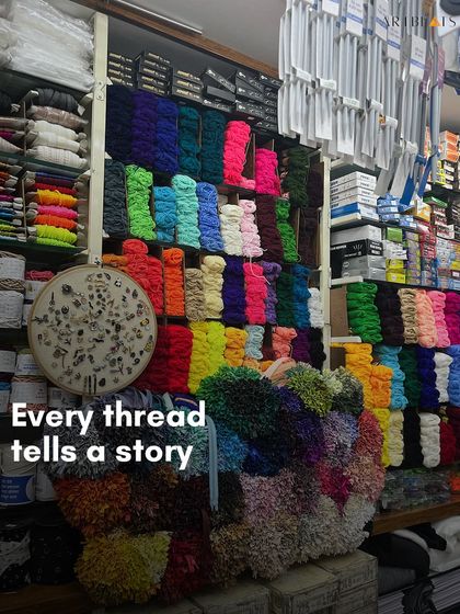 Every thread tells a story. This image of colorful threads captures the spirit of the Wabi Sabi collection, where every stitch is part of a larger narrative.