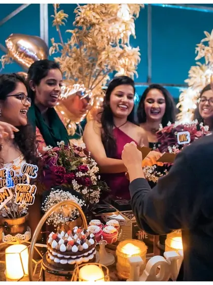 Think Surprise. Think The Surprise Store. A group of friends having fun with props during a bachelorette party hosted by our Surprise Specialist.