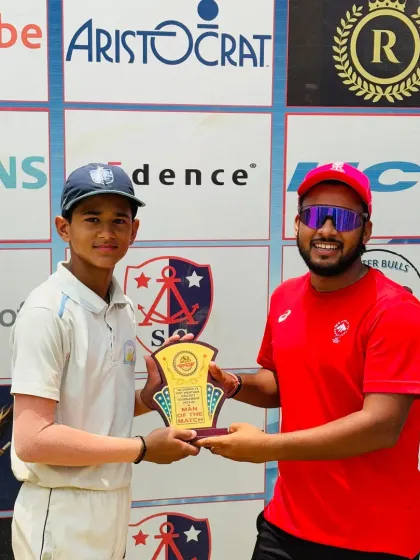 Himanshu Rawat was selected as the Man of the Match for his brilliant innings of 97 runs in the 1st U-16 Hot Weather Cricket Tournament. A fantastic performance!