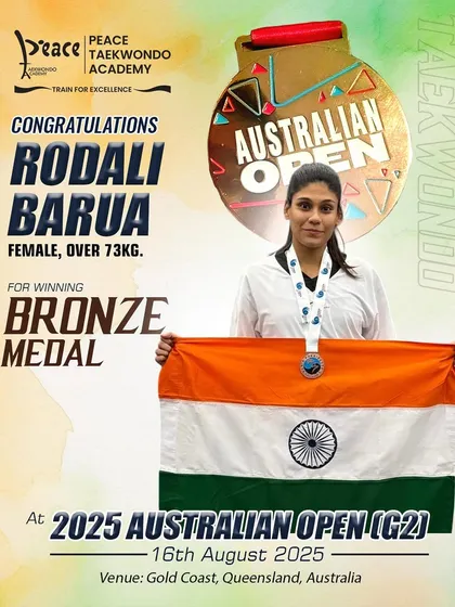 Rodali Barua makes India proud again, securing a Bronze Medal at the 2025 Australian Open. Her performance continues to inspire after her historic medal at the Asian Championships.