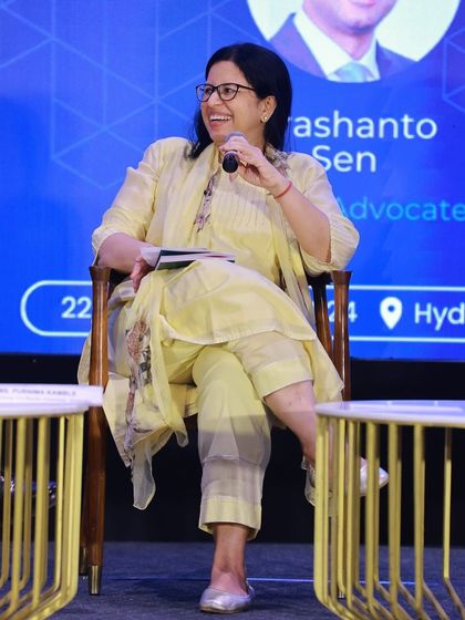 Our Senior Partner, Purnima Singh Kamble, moderating a discussion at the Commonwealth Med-Arb Conference. Her role highlights her expertise in guiding complex conversations around arbitration and mediation.