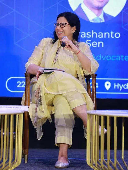 Our Senior Partner, Purnima Singh Kamble, moderating a discussion at the Commonwealth Med-Arb Conference. Her role highlights her expertise in guiding complex conversations around arbitration and mediation.