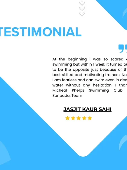 "At the beginning i was so scared of swimming but within 1 week it turned out to be the opposite." Thank you, Jasjit. Our skilled and motivating trainers are dedicated to helping you become fearless in the water.