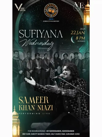 This poster announced our performance at Downtown, Gurugram. I was excited to bring my full band for a live Sufiyana Wednesday.