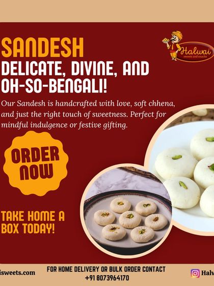My Sandesh is delicate, divine, and oh-so-Bengali. It's handcrafted with love, soft chhena, and just the right touch of sweetness.