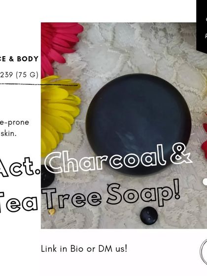 Part of my Coconut Milk soap collection, this is the Activated Charcoal & Tea Tree soap, perfect for those with acne-prone or oily skin.
