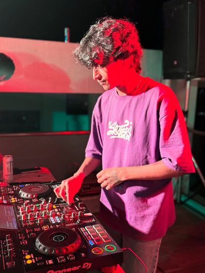 In the zone during a pool rave. Whether it's for a hundred people or a thousand, my focus is always on delivering the perfect soundtrack for the moment.