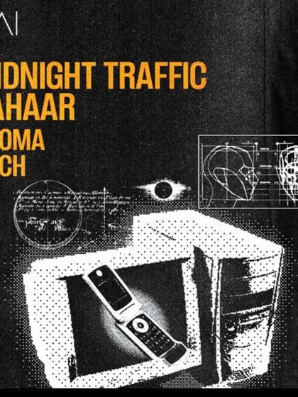 The flyer for 'Midnight Traffic' at The Kai Room, sharing the deck with other great artists.