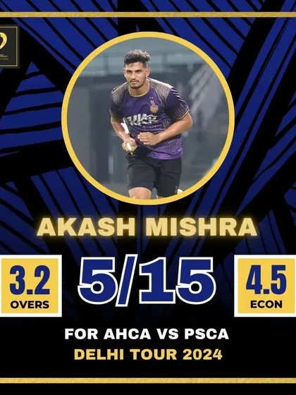 Aakash Mishra with a fiery spell, taking 5 wickets in just 20 balls on our Delhi Tour.