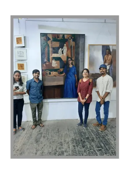 More friends visiting the annual exhibition to see my work.