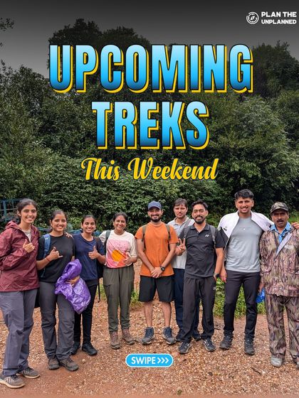 A group of friends enjoying the trail on one of our weekend treks.