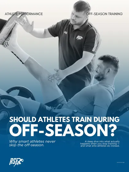 Should athletes train during the off-season? This graphic introduces the topic and challenges the misconception that off-season is purely for passive rest.
