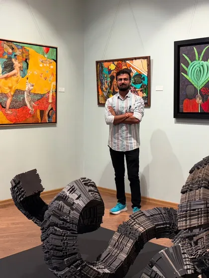 Attending the 64th National Exhibition of Art at Lalit Kala Academy in New Delhi. It's inspiring to see the incredible range of contemporary art being created across the country.