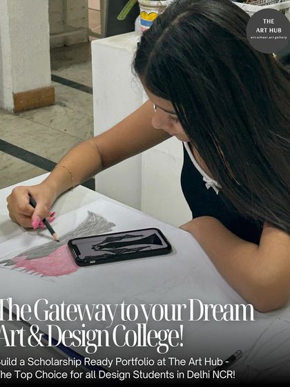 Building a scholarship-ready portfolio is my top priority for aspiring students. Here, a student is meticulously working on a colored pencil drawing for her application.