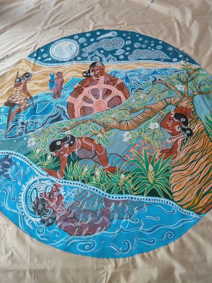 "Neidhal" is the coastal landscape, a place of yearning. In my version, the woman yearns not for a man to return from sea, but for her own success as a leader and captain of her own ship. It is a painting about ambition and breaking the glass ceiling.