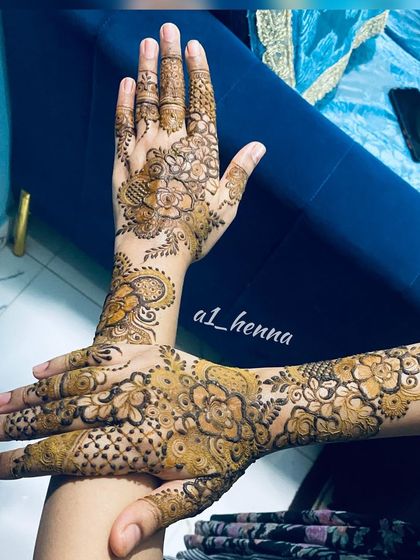 A dynamic shot of a floral and geometric design.