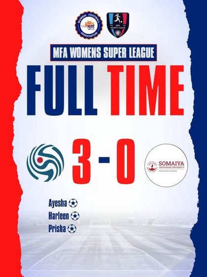 A dominant 3-0 victory that crowned us MFA Women's Super League Champions. Goals from Ayesha, Harleen, and Prisha sealed our title win.