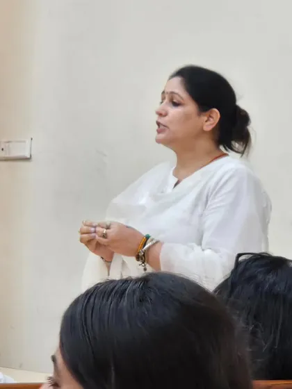 A close-up during a POSH workshop, where I use real-world examples to illustrate different forms of harassment. This helps participants relate to the material on a personal level.