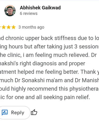This review from a happy patient highlights the core of my practice: right diagnosis and proper treatment. It’s incredibly rewarding to see someone relieved from chronic upper back stiffness after just a few sessions at the clinic.