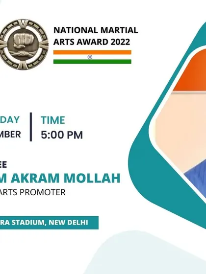 Wasim Akram Mollah received the National Martial Arts Award 2022 for his work as a Martial Arts Promoter. We recognize not just athletes, but also the crucial role of promoters in growing the sport.