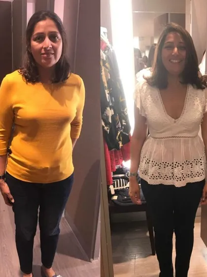 Finding the right fit can change everything. For this client, we moved from a top that didn't flatter her shape to a beautiful white blouse that creates a defined waist and a more polished silhouette. Understanding your body shape is the first step to loving your wardrobe.