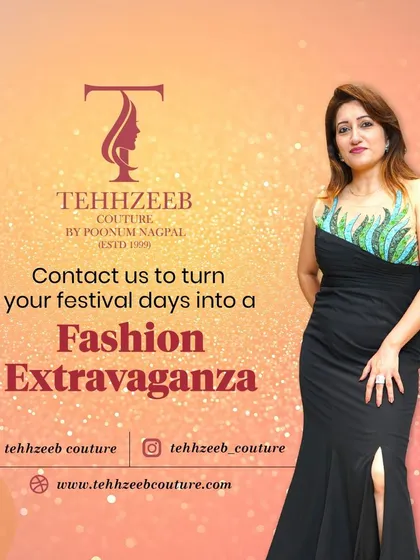 Turn your festival days into a fashion extravaganza with our collection. This black gown with a colorful embellished bodice is designed to make you stand out.