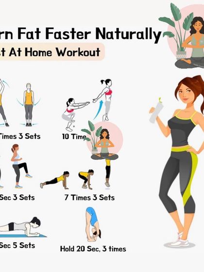A best-at-home workout to burn fat faster naturally, combining cardio and strength moves in a HIIT format.