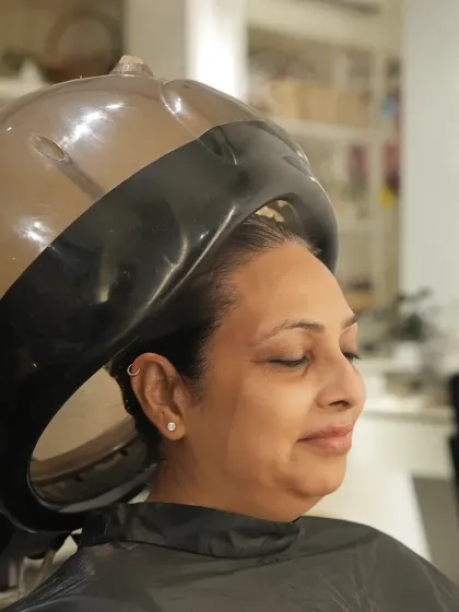 Close your eyes and let the magic happen. The steamer is a key step in my hair spa ritual, opening up the hair cuticles to absorb all the natural goodness of the treatment.