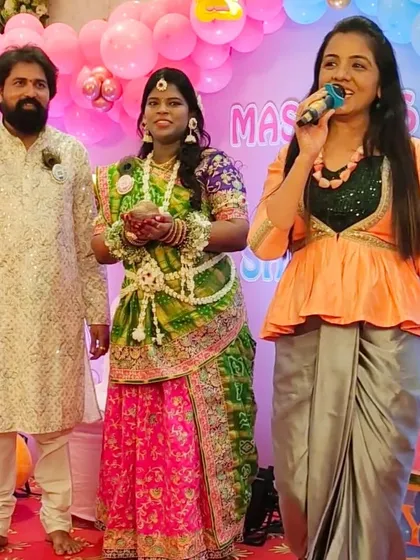 Here with the lovely parents-to-be, Masoom and her husband, during their baby shower. It was a beautiful ceremony filled with blessings and happiness for their growing family.