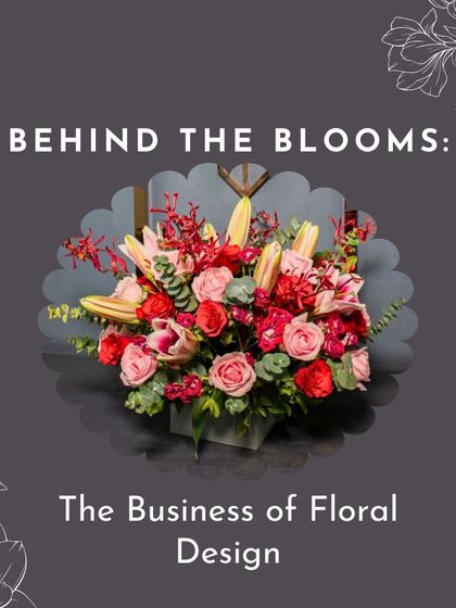 This image introduces the theme of my business-focused curriculum: "Behind the Blooms." It's a deep dive into the business of floral design, covering everything from pricing to marketing.