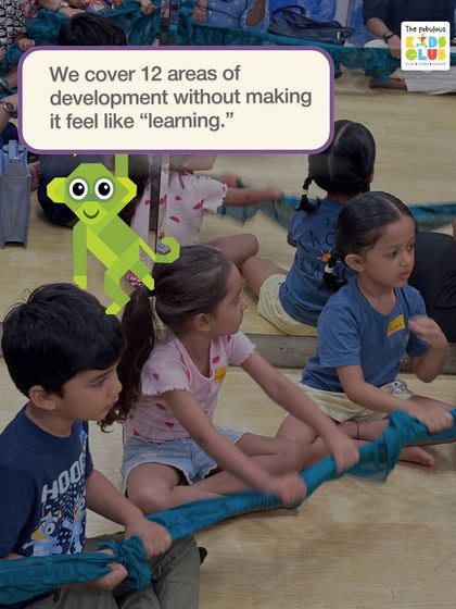 We cover 12 areas of development without ever making it feel like "learning." Our mascot, Miko the monkey, represents our focus on physical growth.