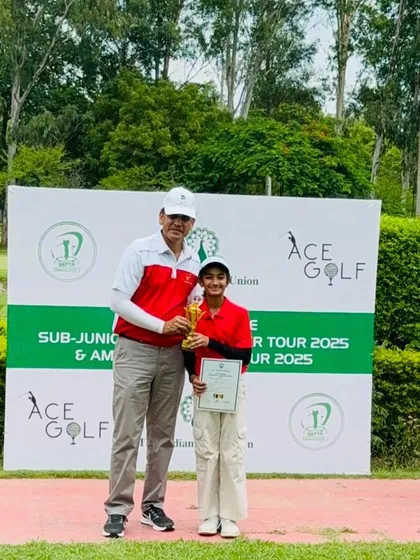 Aaradhya and Unnati creating a friendly rivalry at the top of the leaderboard. Here, Aaradhya takes the win at the IGU Feeder in Meerut.