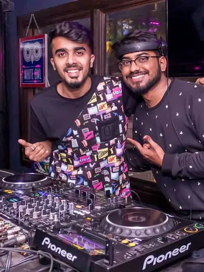 Posing with a fellow artist during the Bollywood Divana Night at Drava Lounge. Collaboration is key in this industry, and I love sharing the stage and creating memorable nights with other talented DJs.