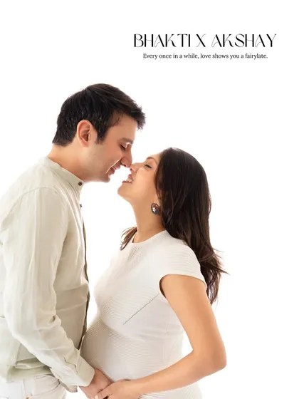 "Every once in a while, love shows you a fairytale." A romantic shot from a maternity mini session for Bhakti and Akshay.