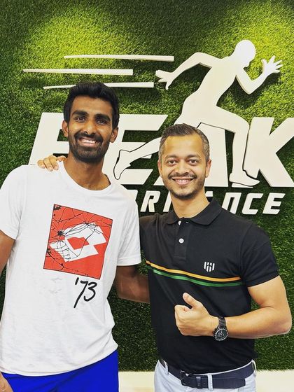 With India's number one tennis player, Prajnesh Gunneswaran, at our JP Nagar clinic. He stopped by for a regular musculoskeletal screening, a key injury prevention strategy we use for our elite athletes.