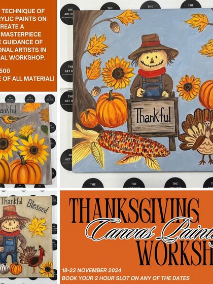 This Thanksgiving-themed canvas painting workshop is a perfect example of the fun, seasonal activities I offer for children to explore their creativity.