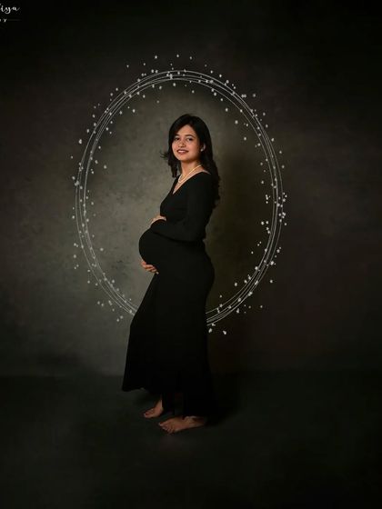 Here, I've added a delicate ring of light to the background, creating a subtle halo effect that elevates this simple portrait.