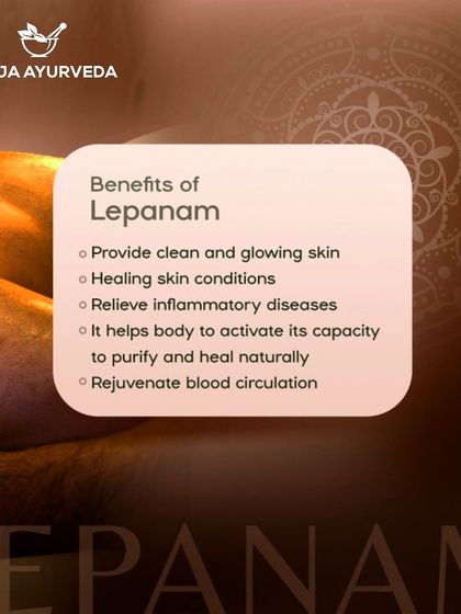 This graphic outlines the benefits of Lepanam therapy. It helps to achieve clean, glowing skin, heal skin conditions, and activate the body's natural ability to purify and heal itself.