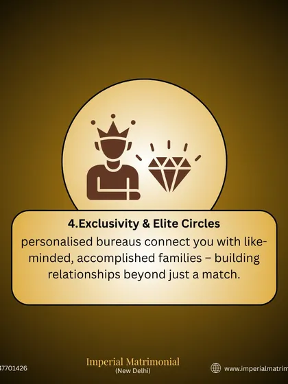 Our service offers exclusivity and access to elite circles, connecting you with like-minded, accomplished families. We focus on building relationships that go beyond just a match.