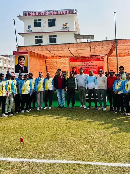 The team at an event at the Noida College of Physical Education. We are an active part of the local sports community.