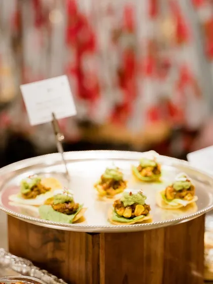 A delicious and crowd-pleasing option, these Mexican Bean and Avocado Toastadas are full of fresh flavours and textures. They are a perfect, vibrant bite for any party.