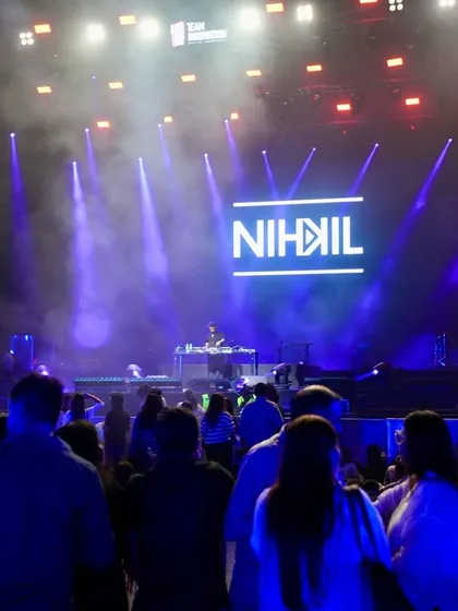 A view from the crowd during my set at the NSCI Dome. Seeing a massive audience completely lost in the music is the ultimate reward and what I strive for at every large-scale event.