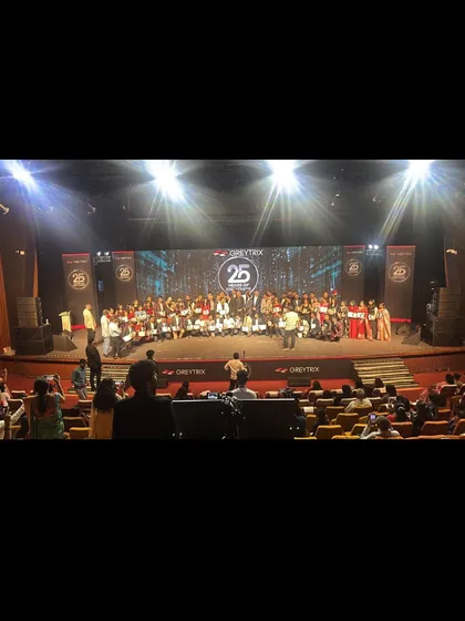 A full-house view of the Greytrix 25 years celebration. We executed the show calling, content, and trophy management for this milestone corporate event.