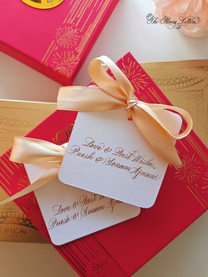 A little calligraphy magic for a beautiful Diwali gifting moment. These personalized name tags were created for L'Oréal's festive hampers.