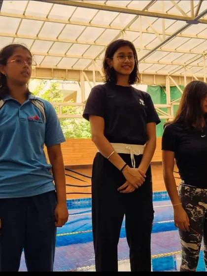 Prapti Ghose on the podium after winning gold at an invitational meet with over 15 schools from the NCR. These meets are crucial for analyzing our progress ahead of national competitions.